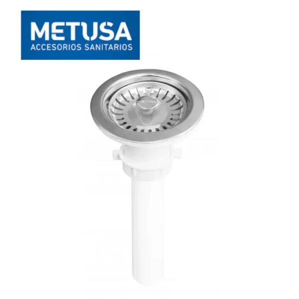 DESAGÜE CANASTILLA PREMIUM 3 1/2" X 8" PARA LAVADERO DE COCINA - METUSA