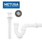 TRAMPA “P” 1 1/2" - 1 1/4" CON DESAGÜE DE 1 1/4" X 10" - METUSA