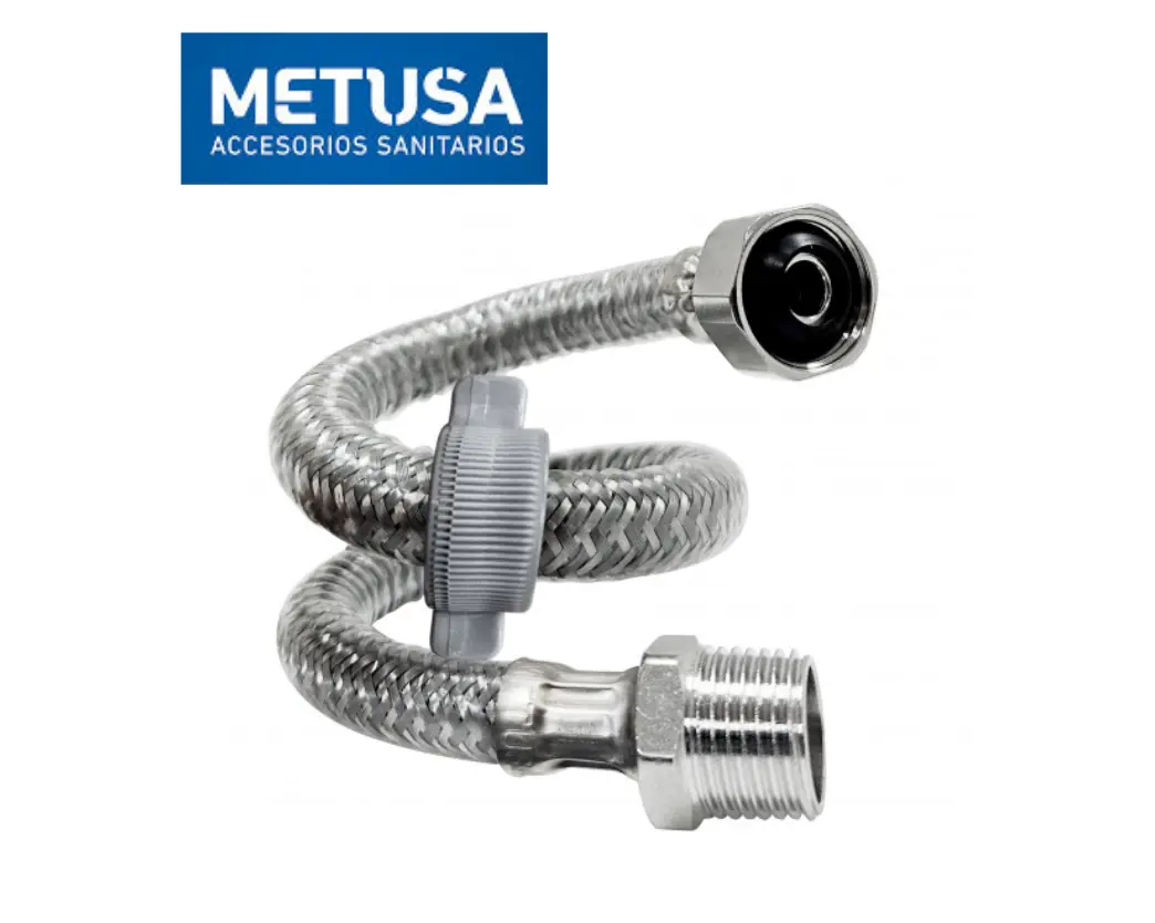 Copia de Copia de VAINSA_IMAGENES DE LA WEB - 2026-04-01T135504.560 TUBO DE ABASTO ULTRAFLEX® PARA LAVATORIO Y LAVADERO 1/2" X 1/2" X 100 CM M-H - METUSA - Imagen 1