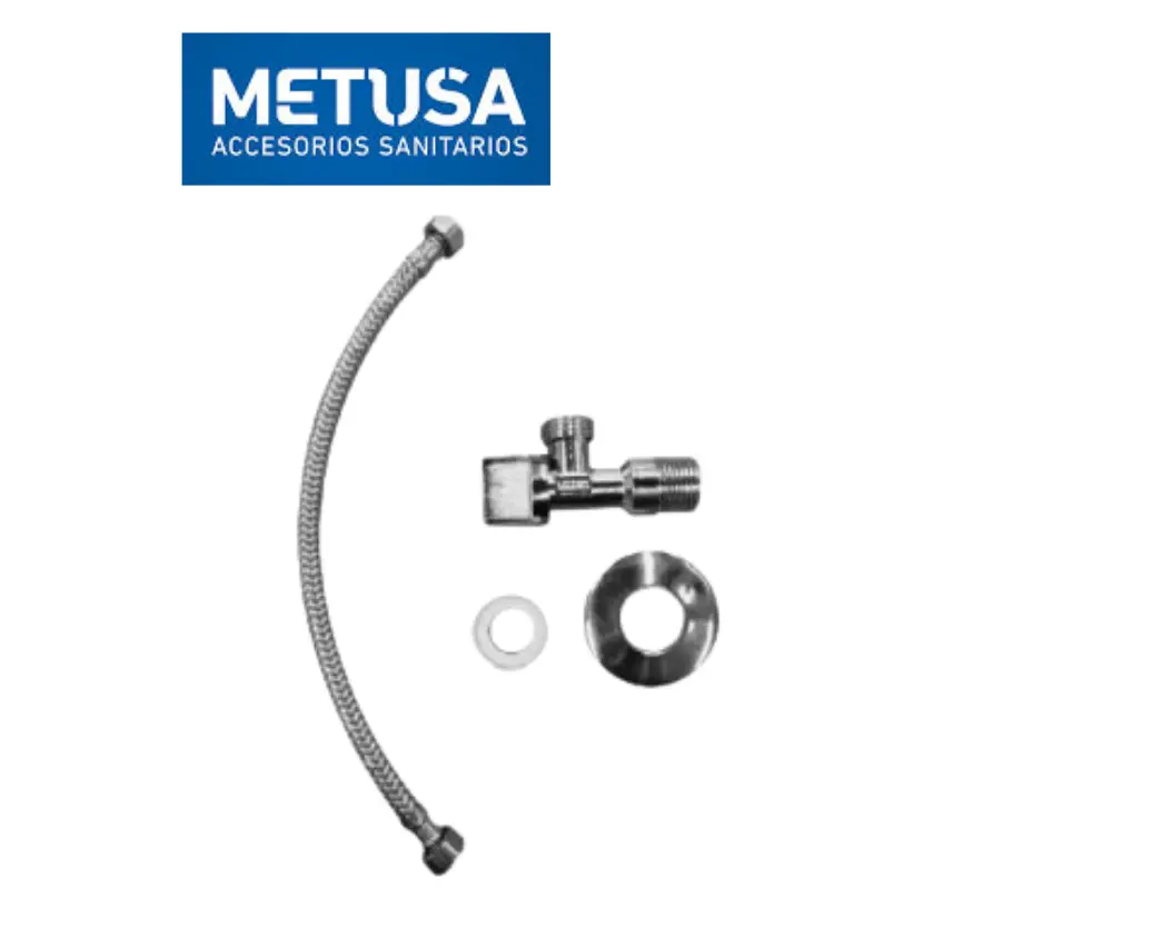 Copia de Copia de VAINSA_IMAGENES DE LA WEB - 2026-04-01T184044.553 KIT PARA LAVATORIO TUBO DE ABASTO, LLAVE ANGULAR Y CINTA TEFLÓN - METUSA - Imagen 1