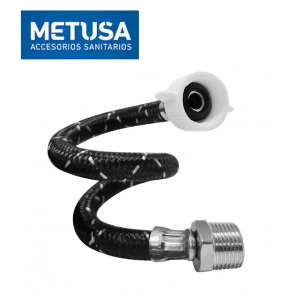 TUBO DE ABASTO ULTRAFLEX® NEGRO PARA INODORO 1/2” X 7/8” X 40 CM M-H - METUSA