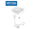 LAVATORIO MEDIANO CON KIT DESAGÜE 1 1/2" Y TRAMPA - METUSA