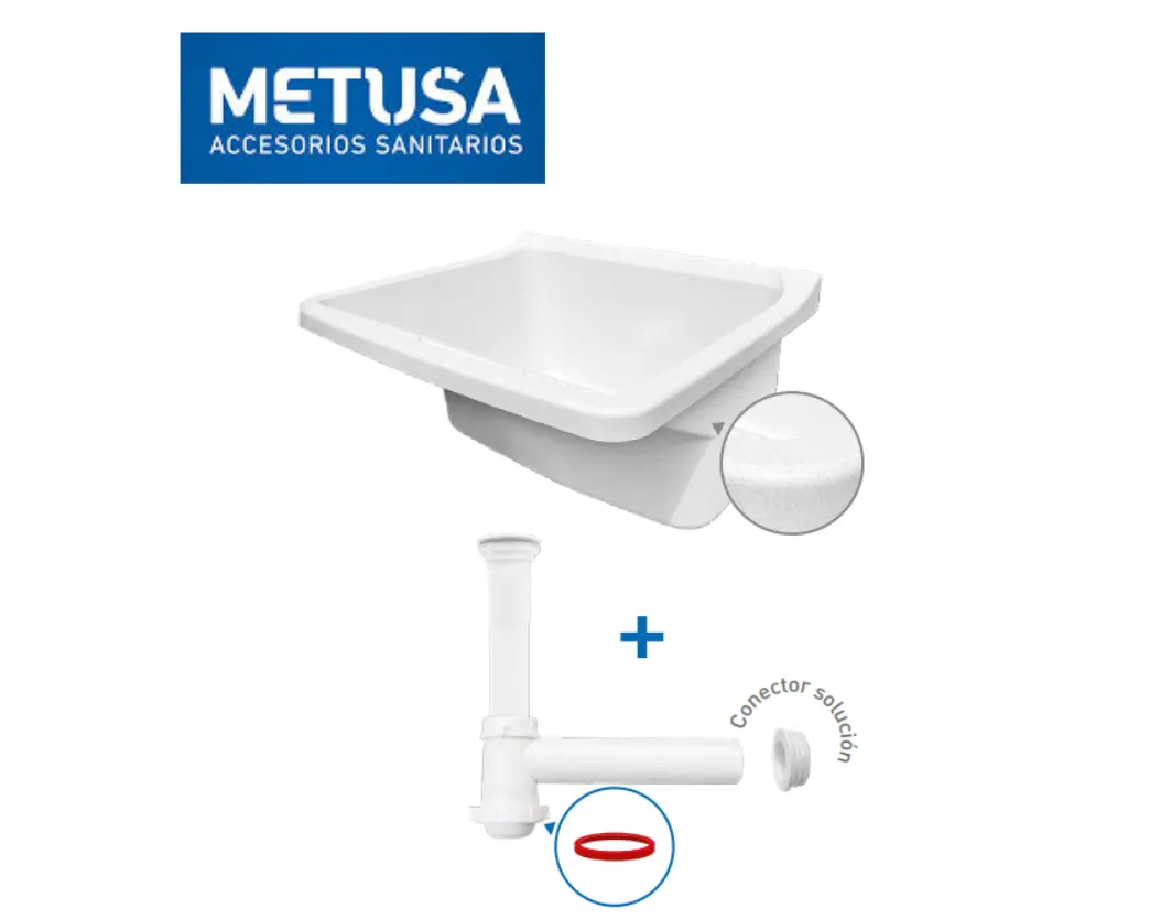 Copia de Copia de VAINSA_IMAGENES DE LA WEB - 2026-04-01T200736.423 LAVARROPA HÉRCULES GRANITO CON KIT DESAGÜE 1 1/2" Y TRAMPA BOTELLA - METUSA - Imagen 1