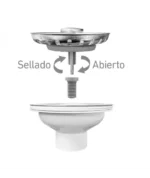DESAGÜE CANASTILLA PREMIUM 3 1/2" X 8" PARA LAVADERO DE COCINA - METUSA - Imagen 2