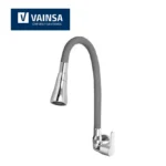 LLAVE LAVADERO CON PICO FLEXIBLE GRIS MAUI - VAINSA
