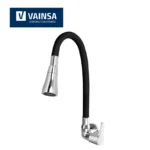 LLAVE LAVADERO CON PICO FLEXIBLE NEGRO MAUI - VAINSA
