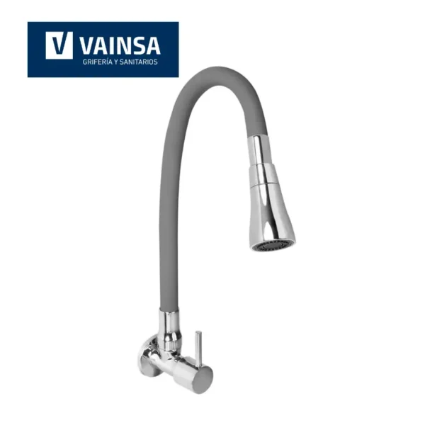 LLAVE A LA PARED CON PICO FLEXIBLE GRIS BALI - VAINSA