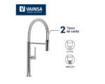 MONOCOMANDO PARA LAVADERO CON PICO FLEXIBLE CON RESORTE - VAINSA