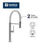 MONOCOMANDO PARA LAVADERO CON PICO FLEXIBLE CON RESORTE - VAINSA