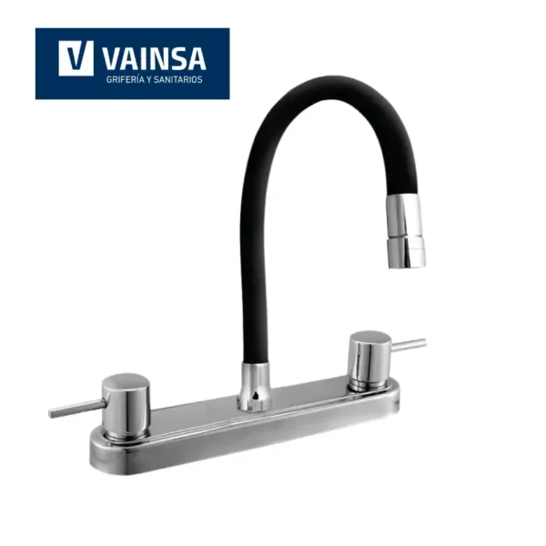 MEZCLADORA AL MUEBLE CON PICO FLEXIBLE NEGRO - VAINSA
