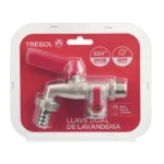 LLAVE LAVANDERÍA LLAVE 1/2” CONEXIÓN DOBLE 3/4” - TREBOL - Imagen 2