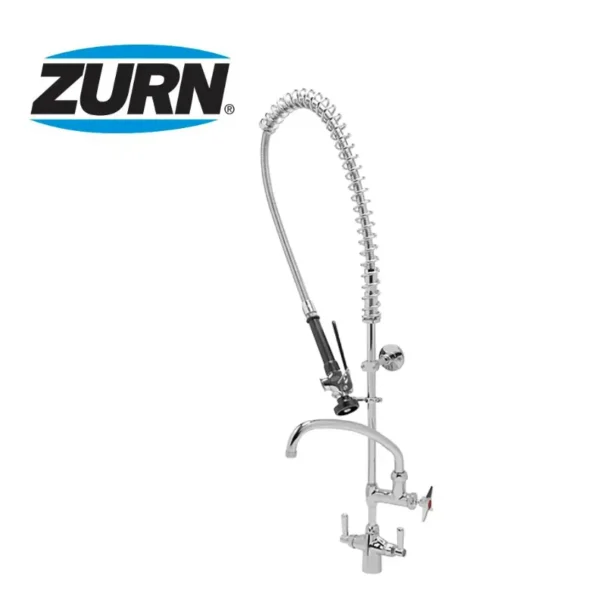 GRÍFERIA PARA LAVADERO DE SERVICIO AL MUEBLE CON YUGO MEZCLADOR Y MANGUERA FLEXIBLE CROMADA - ZURN